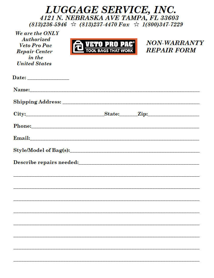 Samsonite repair shop sales